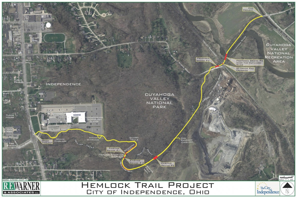 Hemlock Creek Trail to Connect to Towpath Cleveland Towpath